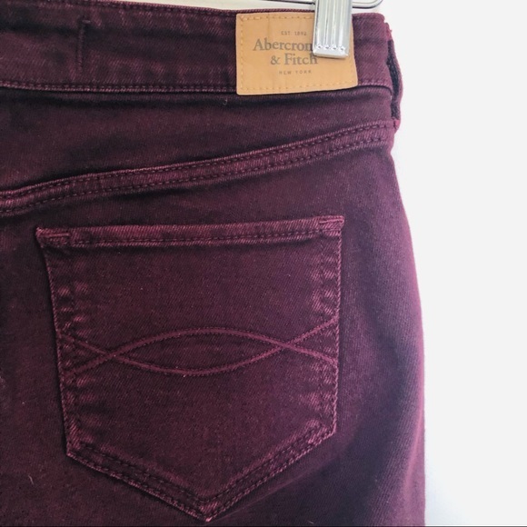Abercrombie & Fitch Merlot Burgundy Skinny Jeans- Size 27 - Picture 6 of 9